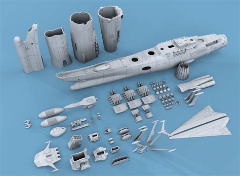 Space Battleship Yamato 2199 STL files 3D model 3D printable | CGTrader