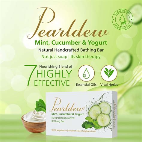 Buy PEARLDEW MINT, CUCUMBER & YOGURT BATHING BAR 75 GM | NO PARABEN ...