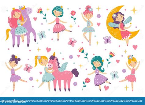 Cute Princess, Ballerina Girls, Magic Unicorn, Ballet Child. Fairy ...