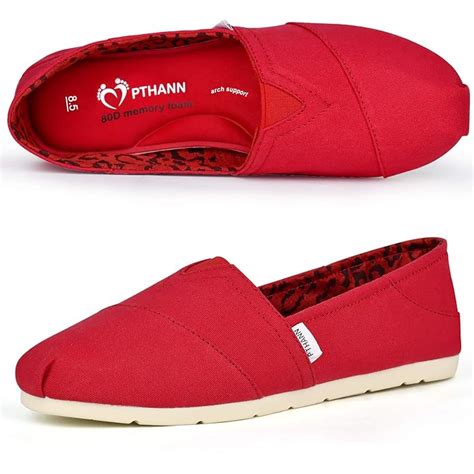 PTHANN Classic Black Flats Shoes Women with Arch Support, Black Loafers ...