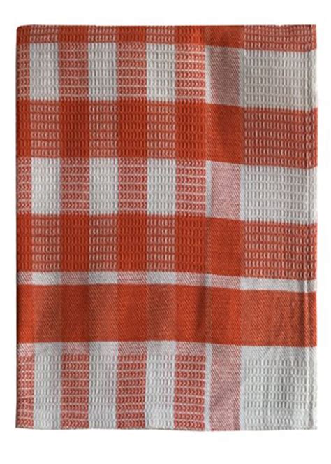 Get Orange Drill Checks Honeycomb Tea Towel at ₹ 399 | LBB Shop