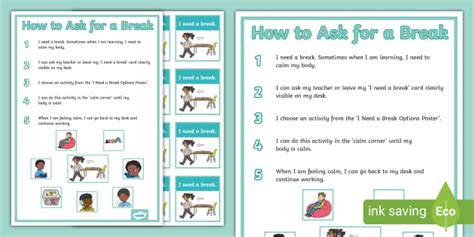 How to Ask for a Break (teacher made) - Twinkl