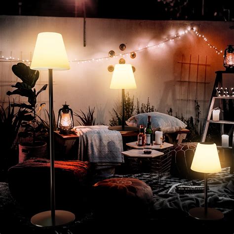 Outdoor Floor Lamp, 100% Solar Powered Floor Lamp for Patio Decks Lawn ...