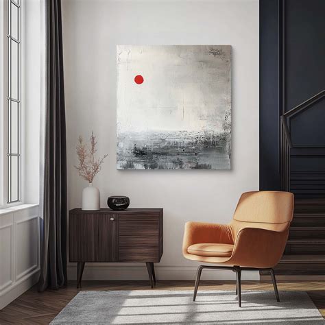 Minimalist Red Dot Abstract Art | Modern art for living room – CRAFTICO