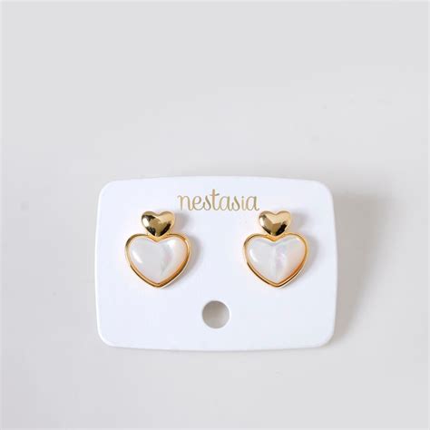 Jewellery Online - Premium Delicate Hearts Stud Earrings | Nestasia