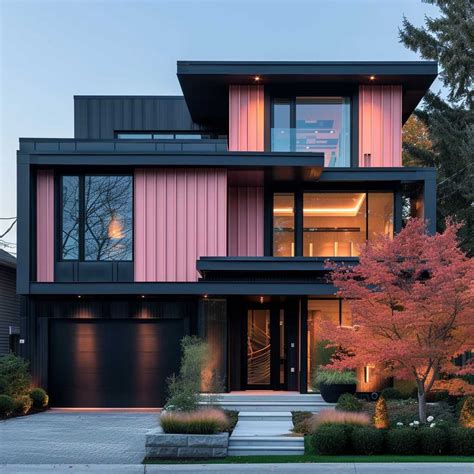 Chic Blush Pink and Charcoal Black in Modern Exterior Combinations ...