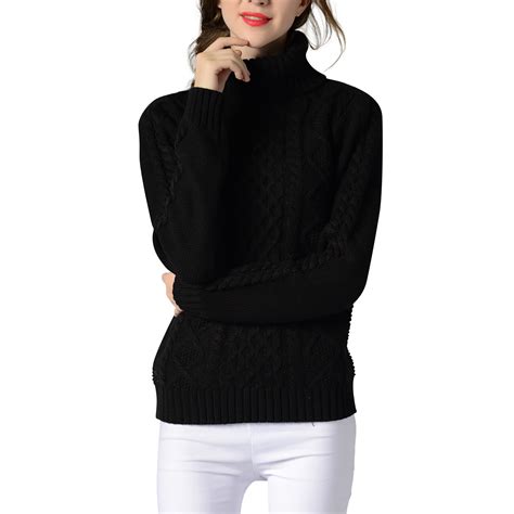 Fulijie Cream Color Cotton Womens Turtleneck,Cream Colored Turtlenecks ...