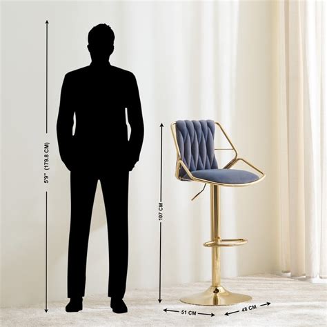 Buy Noura Bar Chair - Grey from Home Centre at just INR 11249.0