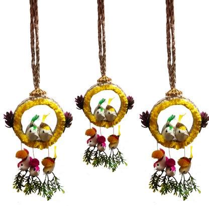 The Shine Store Artificial Bird Nest Chidiya with Grass Jute Hanging ...
