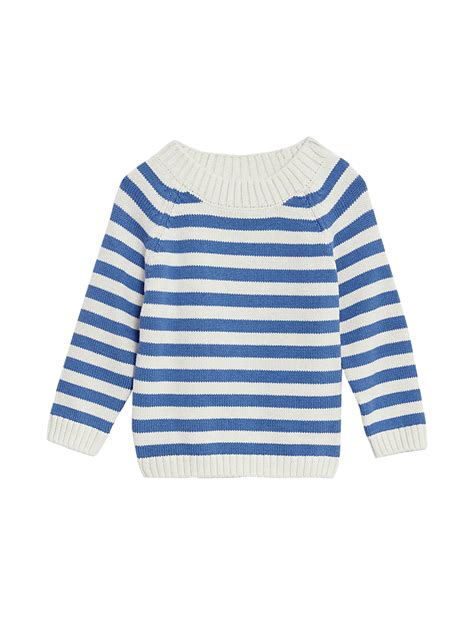 Buy Pure Cotton Striped Jumper (0-3 Yrs) at Marks & Spencer