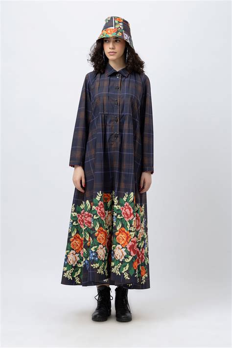 Pixel Maxi Tartan Dress – Jungle Marigold