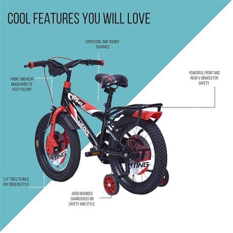 Hero Sting 16T Bicycle for Kids | Internal Carrier | Rigid Suspension ...