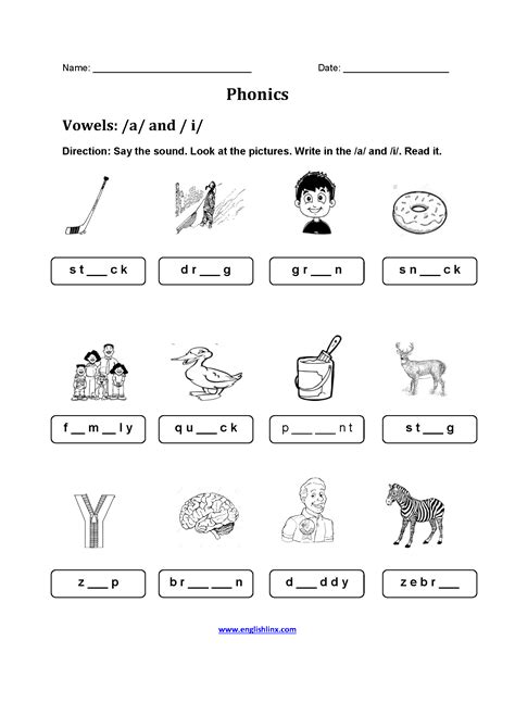 Phonics Worksheets | Printable Phonics, Vowels, and Consonants Activities