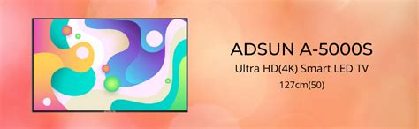 ADSUN 127 cm (50 Inches) 4K Ultra HD Smart LED TV 50AESL1 (Black) (2019 ...