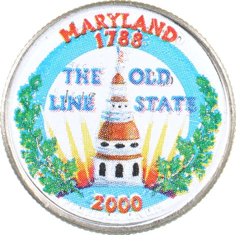 Custom - COLORIZED - 2000-P Maryland State Quarter - High Collectible ...