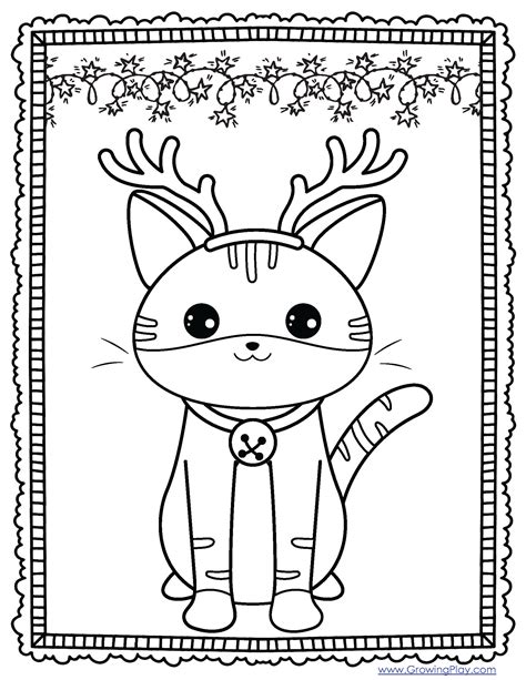 Cat Christmas Coloring Pages