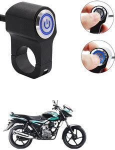 Qiisx CNC On/Off Motorcycle Handlebar Fitting With Light For Bajaj ...