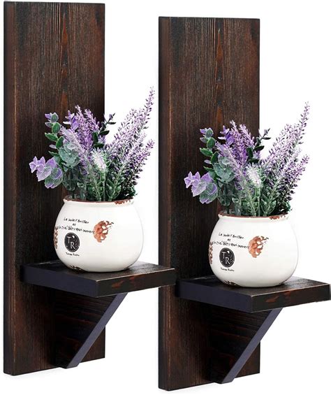 Buy WELLAND Wall Mount Rustic Candle Holders Wall Planter Holder ...
