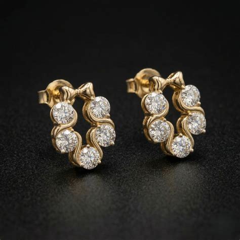 5 CT Diamond Cluster Screw-Back Earrings | In-House Jewelry ...