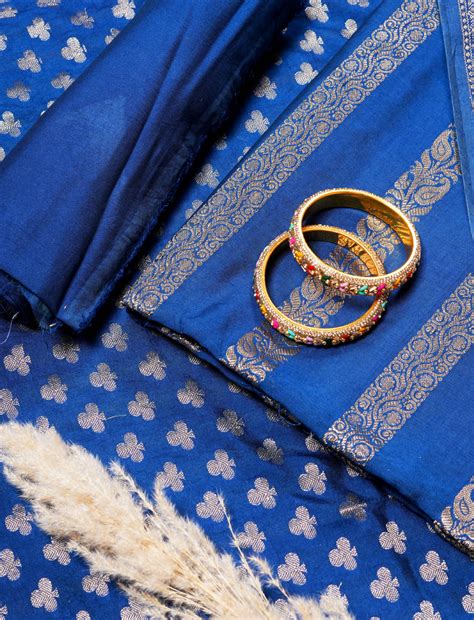 Blue Cotton Silk Suit – Paridhaanam