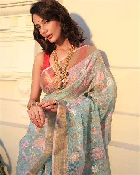 Light blue SónChiraiya zari Kota handloom saree