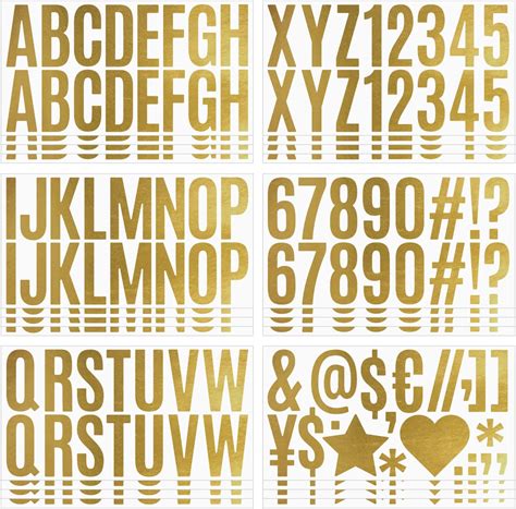 Amazon.com: 400 Pcs 24 Sheets Large Letter Stickers Gold 2.5 Inches ...