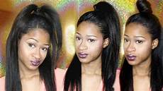 Hairstyles For Half Half Relaxed Hair by 90s Inspired Half Up Relaxed Hair Hairstyle Hairstyles For Half Half Relaxed Hair