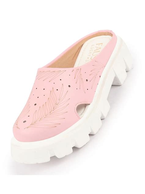 Shop Women's Pink Leaf Print Slip On Casual Shoes Online – FAUSTO.in
