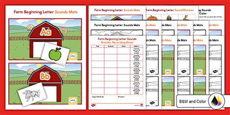 Farm Beginning Letter Sounds Small Group Activity for PreK-K