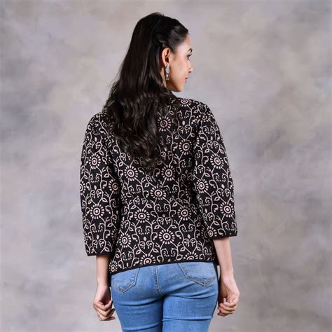 Buy Morning Glory Black & White Quilted Jacket | Rustorange