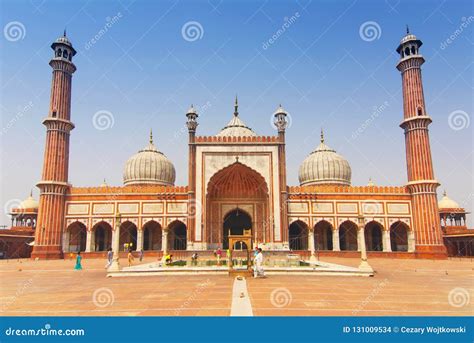 Islamic Jama Masjid Mosque, Masjid I Jahan Numa, with Domes and ...