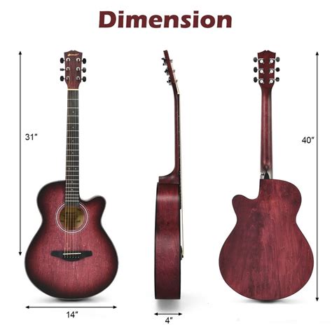 Buy Sonart 40 Full Size Cutaway Acoustic Guitar Starter Guitarra Bundle ...