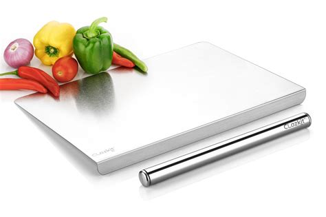 Buy Clazkit Stainless Steel Counter Top Chopping Board with Rolling Pin ...