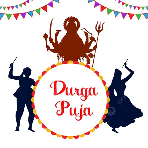 Durga Puja Devi And Grba Silhouette, Devi, God, Typography PNG and ...