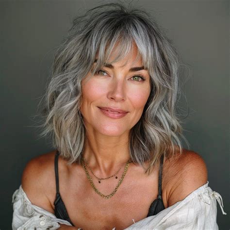 magnific VQZS74pg5KKw0KQ1XtNN Shaggy Lob with Long Textured Bangs ...