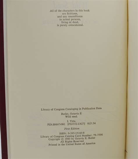 Wild Seed | Octavia E. Butler | First Edition