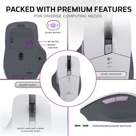 AMKETTE Hush Pro Epic M Rechargeable Multi-Device Wireless Ambidextrous ...