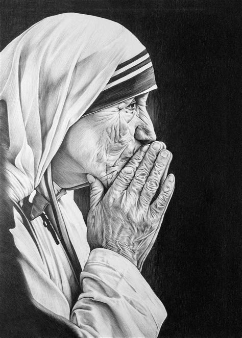 Mother Teresa - Sketch Painting - Art Prints by Sherly David | Buy Posters, Frames, Canvas ...