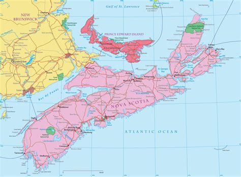 Map of Nova Scotia, Canada