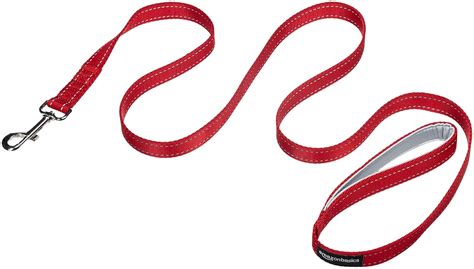 AmazonBasics Single Handle Light Reflecting Dog Leash, Red, 4 : Amazon ...