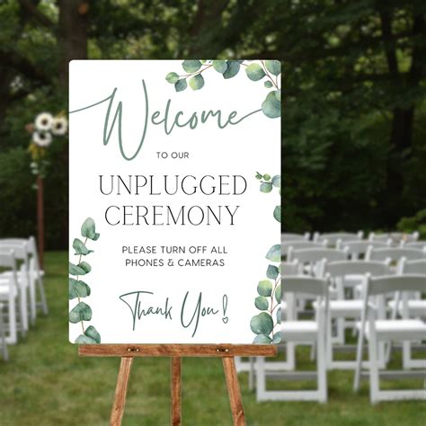 Eucalyptus Foliage Unplugged Ceremony Sign – Little Perfections