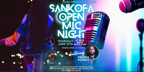 Sankofa Open Mic Night, ENSO Bar & Nightclub, San Jose, 15 June 2023 ...