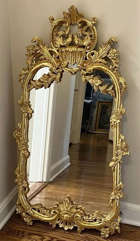 Large Ornate Rococo Baroque Gold Gilt Wood Mirror 48"x24" Vintage ...
