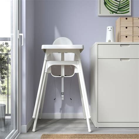 ANTILOP highchair with tray, white/white - IKEA