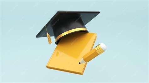 3d render graduation background with copy space and a set of graduation ...