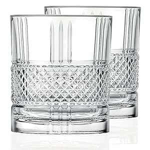 BREAZO Old Fashioned Whiskey Glasses Set of 6 Pcs Imported Transparent ...