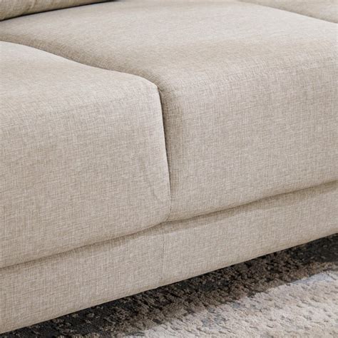 Buy Berry Fabric 3-Seater Right Corner Sofa with Chaise - Beige from ...