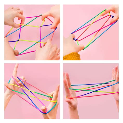 WHAMVOX Hand String Game Cats Cradle String Game Cloth Assorted Color 1 ...