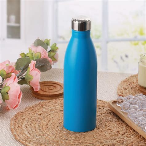 PURE STAINLESS STEEL FRIDGE WATER BOTTLE - BLUE – Chakmak
