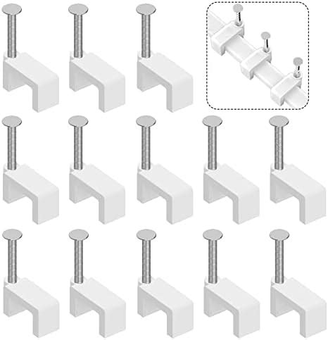 200 Pcs 8mm Cable Clips Nail in Cable Clips Flat Ethernet Cable Wall ...